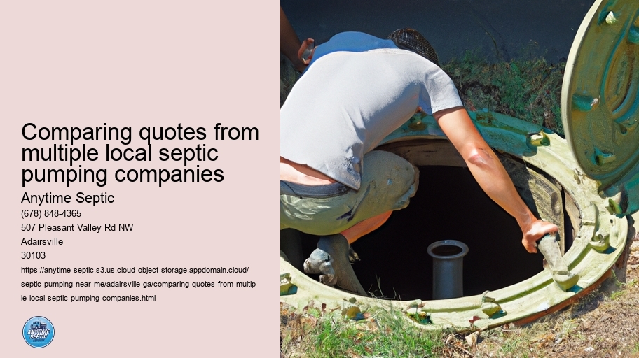 Comparing quotes from multiple local septic pumping companies